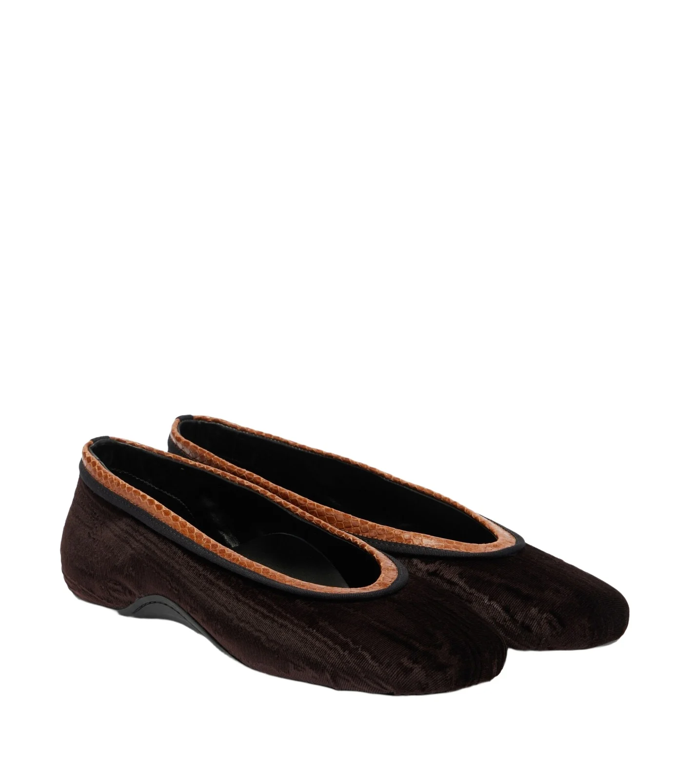 Dries Van Noten Leather-trimmed velvet ballet flats