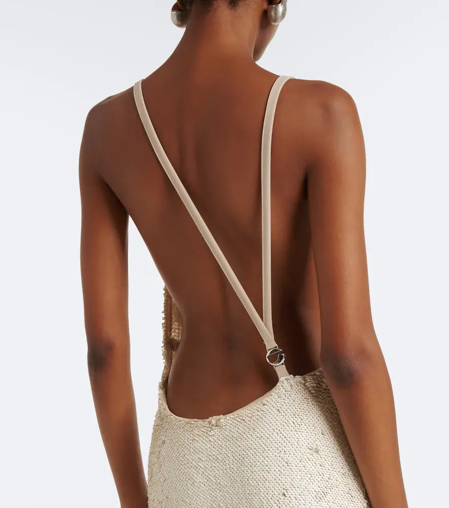 Coperni Draped open-back sequined maxi dress | Thumbnail 4