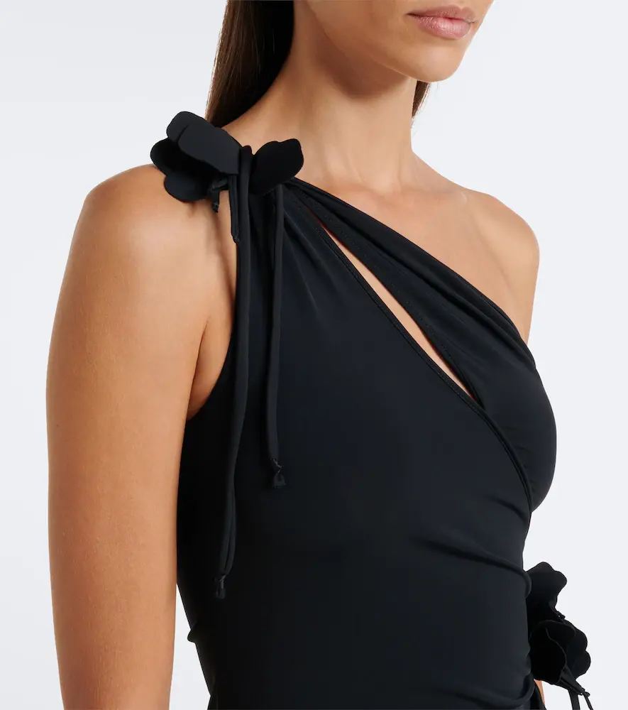 Coperni Floral-appliqué asymmetric cocktail dress | Thumbnail 4 Coperni Floral-appliqué asymmetric cocktail dress | Thumbnail 4