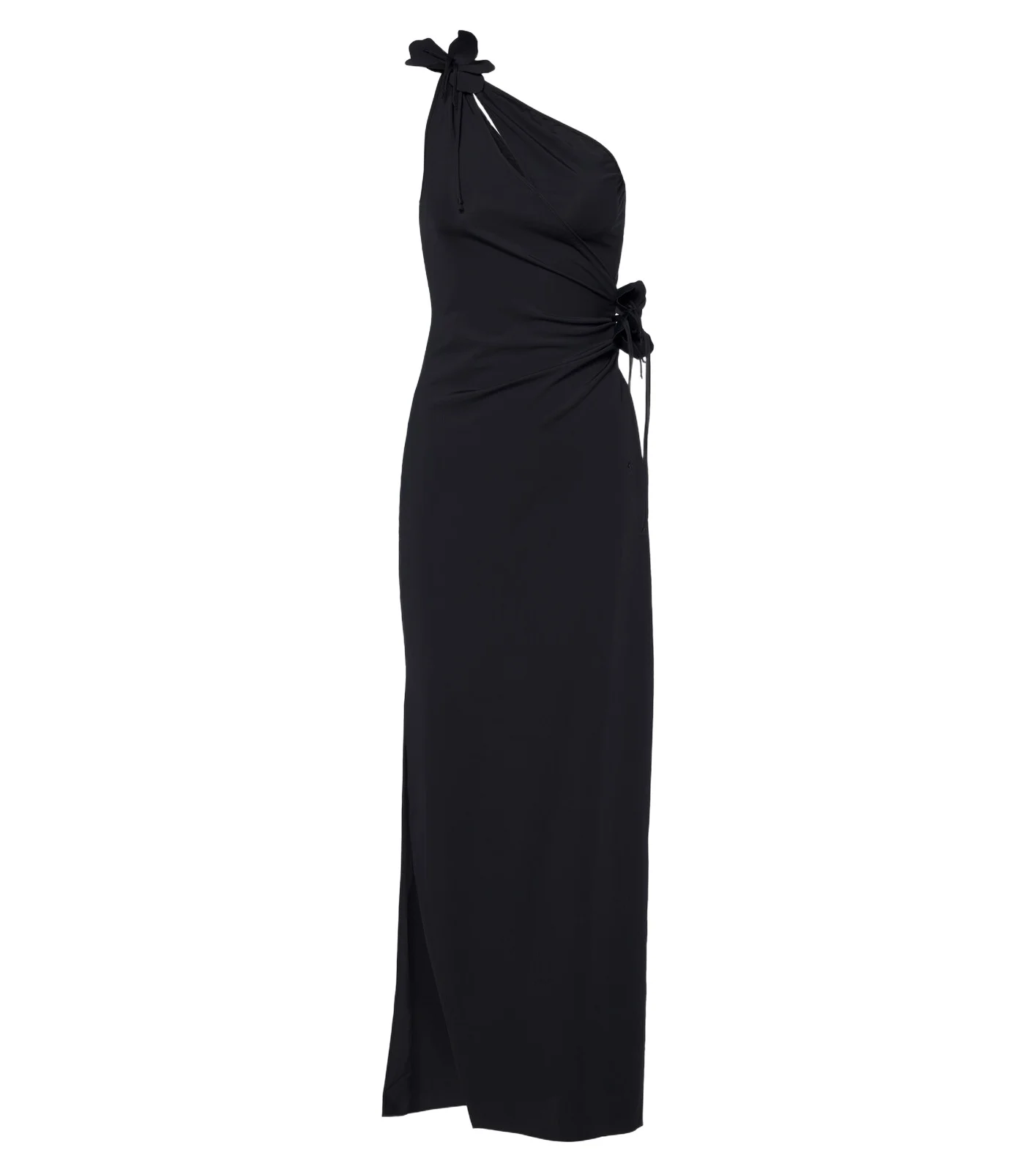 Floral-appliqué asymmetric cocktail dress Floral-appliqué asymmetric cocktail dress