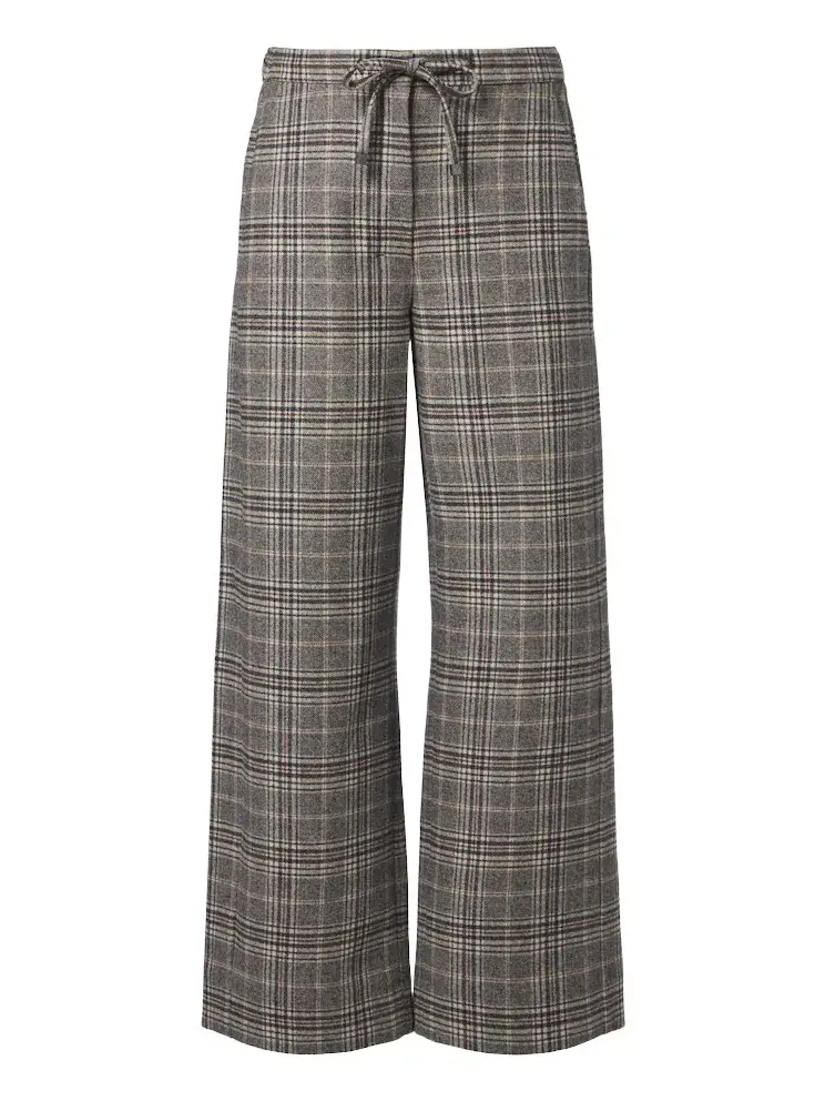 'S Max Mara Checked virgin wool wide-leg pants 'S Max Mara Checked virgin wool wide-leg pants
