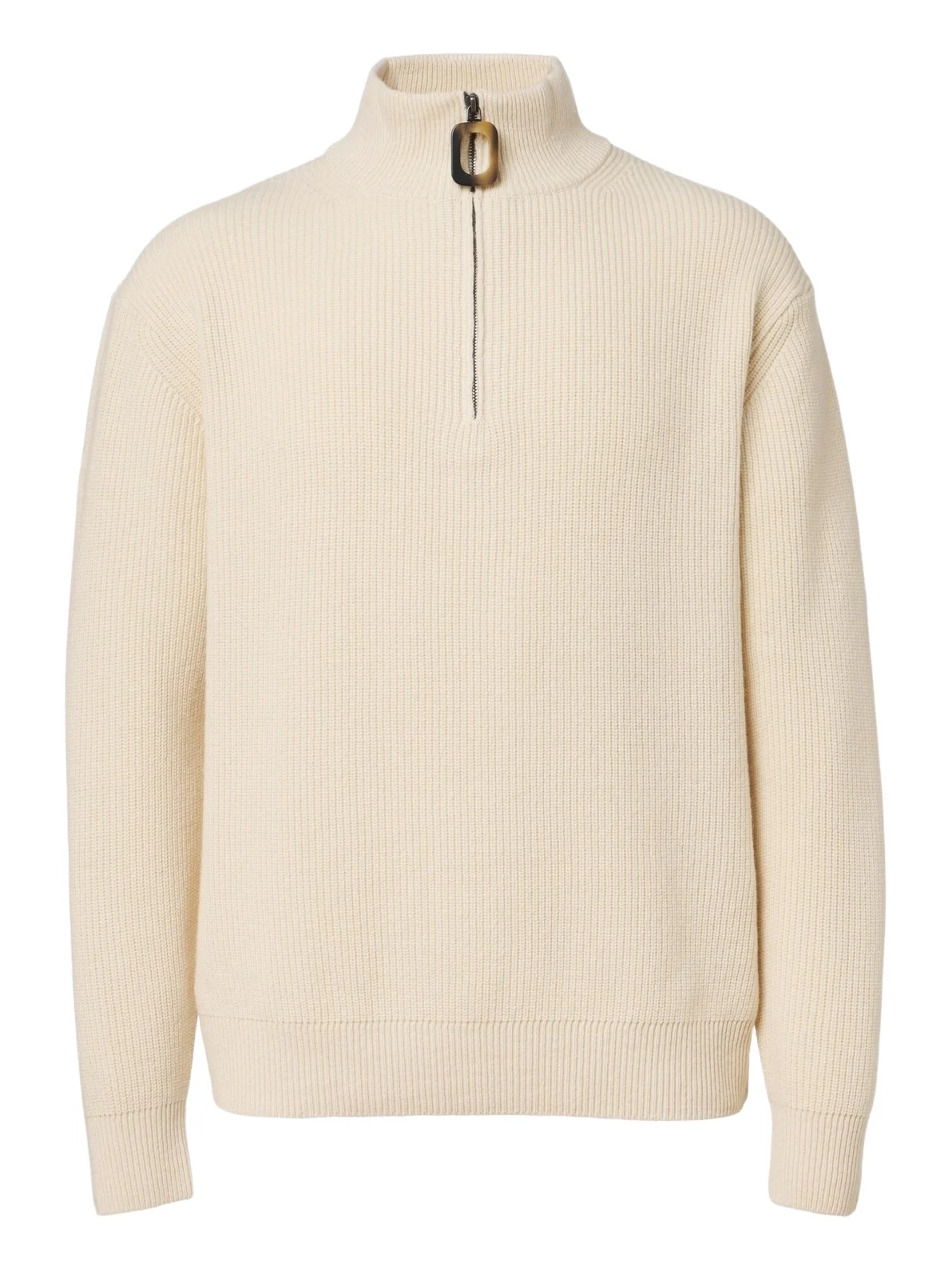 Ribbed-knit wool and cotton sweater Ribbed-knit wool and cotton sweater