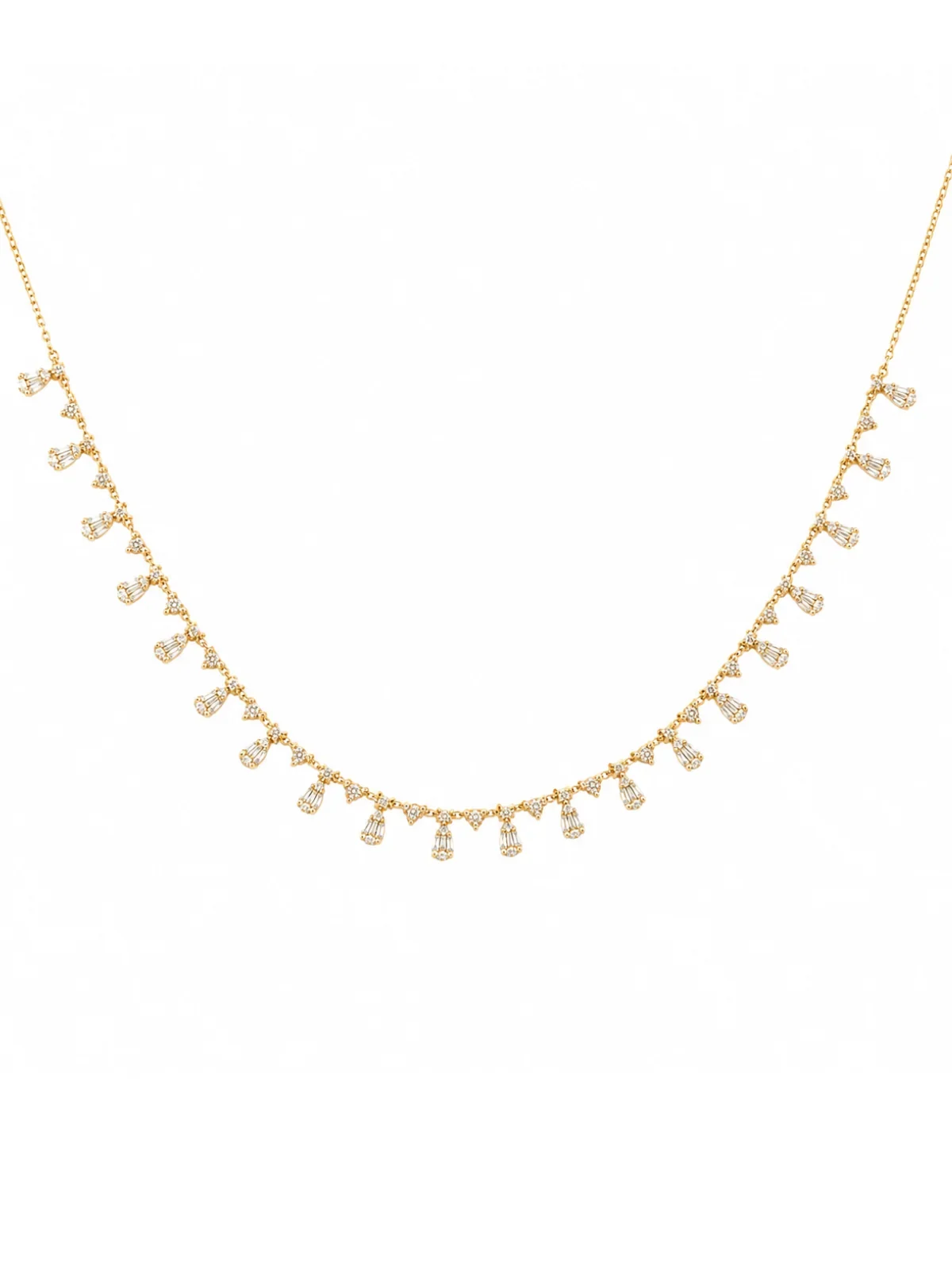 2.60ct Diamond 14K Gold Station Necklace