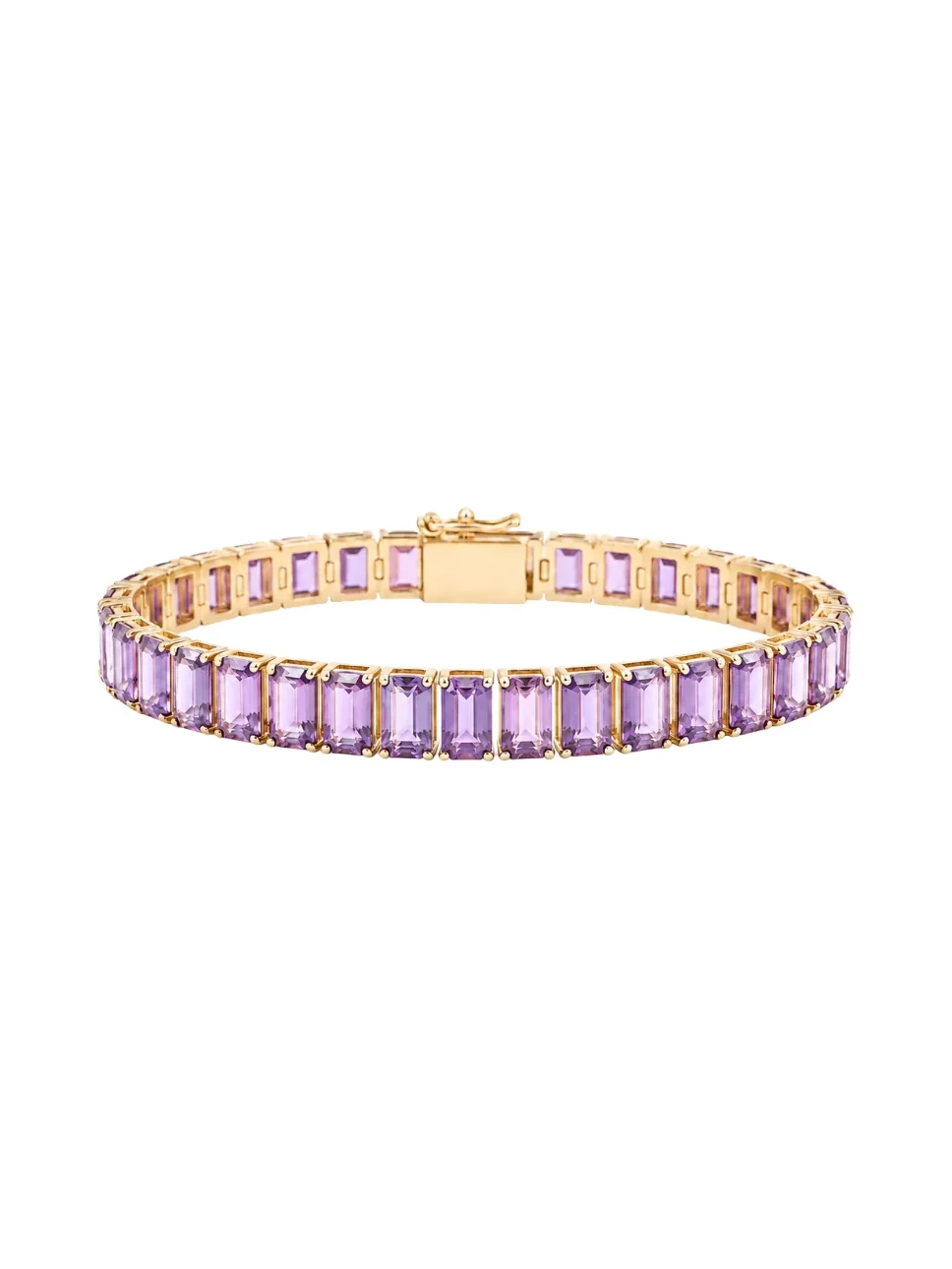 29.45ct Amethyst 18K Gold Tennis Bracelet