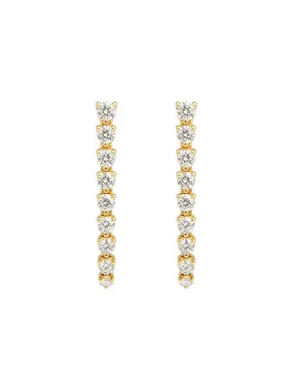 Diamond 14K Gold Linear Drop Earrings Diamond 14K Gold Linear Drop Earrings