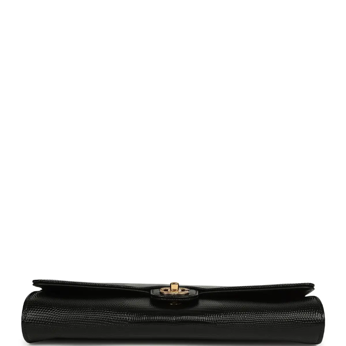 Chanel Chanel Long Top Handle Clutch with Chain Black Lizard Embossed Calfskin Gold Hardware | Thumbnail 4 Chanel Chanel Long Top Handle Clutch with Chain Black Lizard Embossed Calfskin Gold Hardware | Thumbnail 4