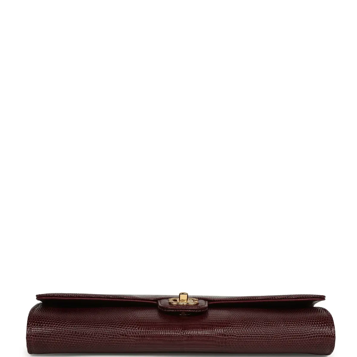 Chanel Chanel Long Top Handle Clutch with Chain Dark Burgundy Lizard Embossed Calfskin Gold Hardware | Thumbnail 4 Chanel Chanel Long Top Handle Clutch with Chain Dark Burgundy Lizard Embossed Calfskin Gold Hardware | Thumbnail 4
