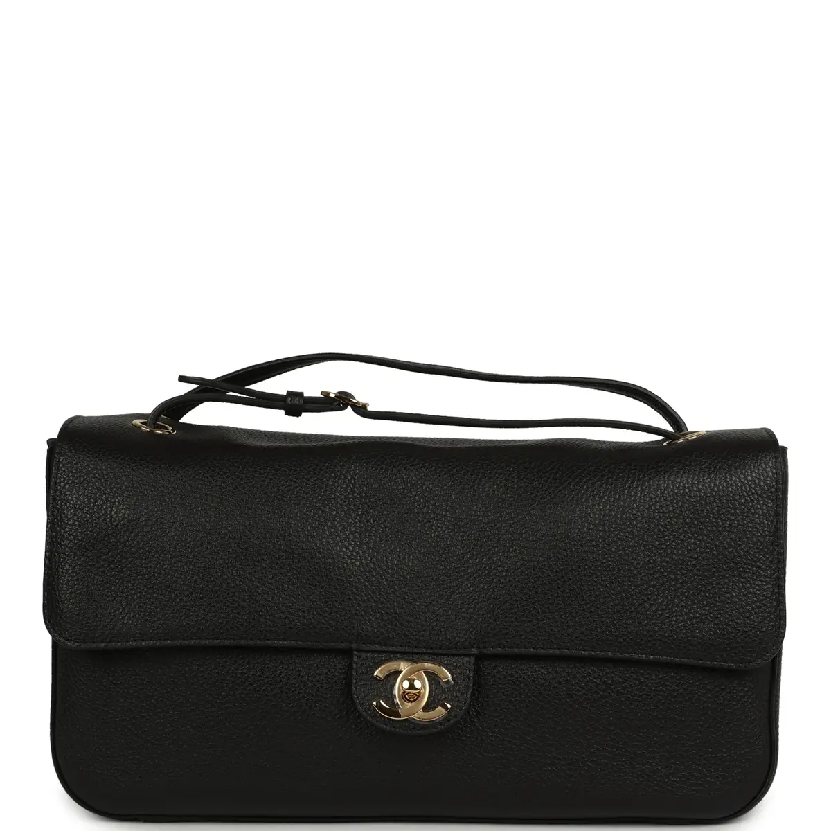 Chanel Chanel Maxi "Souplissimo" Small Flap Bag Black Grained Calfskin Gold Hardware | Image 1 Chanel Chanel Maxi "Souplissimo" Small Flap Bag Black Grained Calfskin Gold Hardware | Image 1