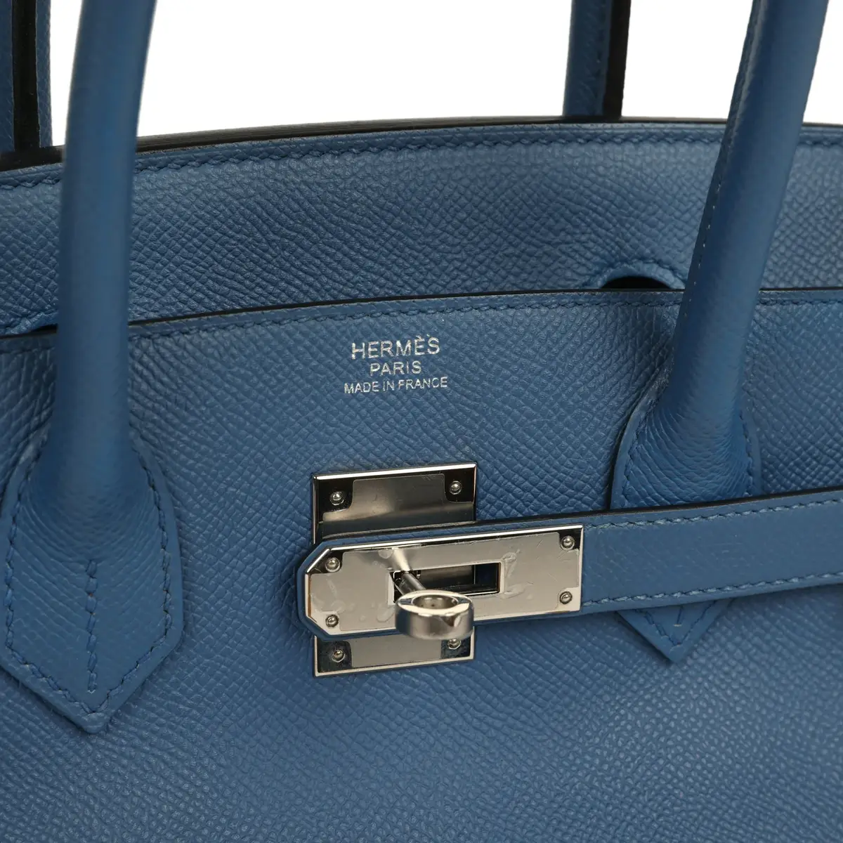 HERMÈS Pre-owned Hermes Birkin 30 Bleu Brighton Epsom Palladium Hardware | Thumbnail 7 HERMÈS Pre-owned Hermes Birkin 30 Bleu Brighton Epsom Palladium Hardware | Thumbnail 7