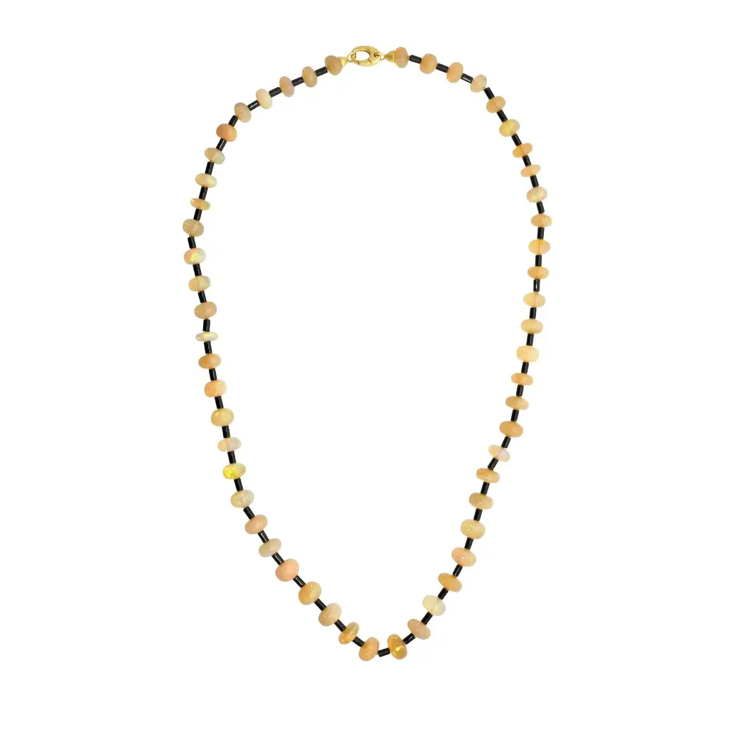 GOSHWARA Goshwara 18K Yellow Gold Opal & Onyx Limited Edition Necklace by The Solist