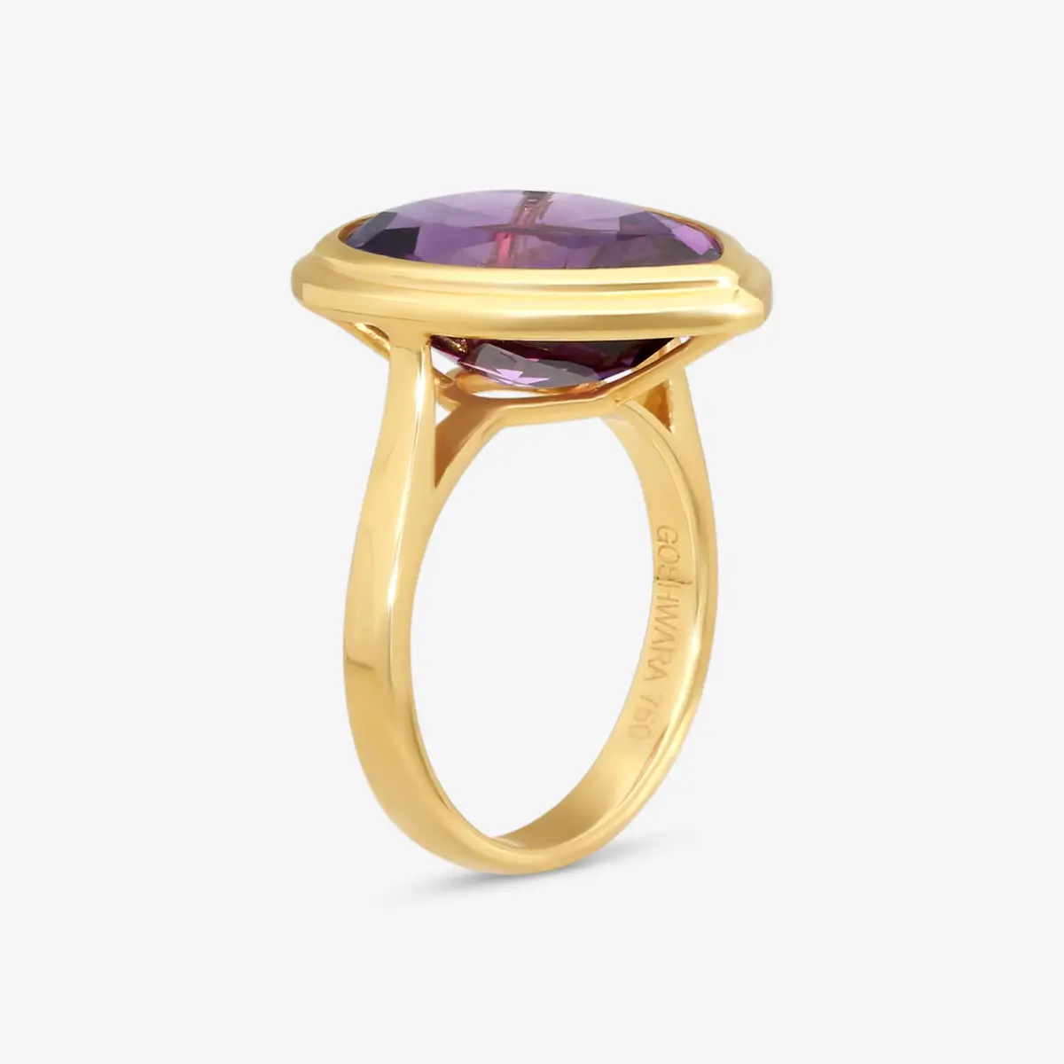 GOSHWARA Goshwara G-One 18K Yellow Gold Amethyst Ring Sz. 7 by The Solist | Thumbnail 2