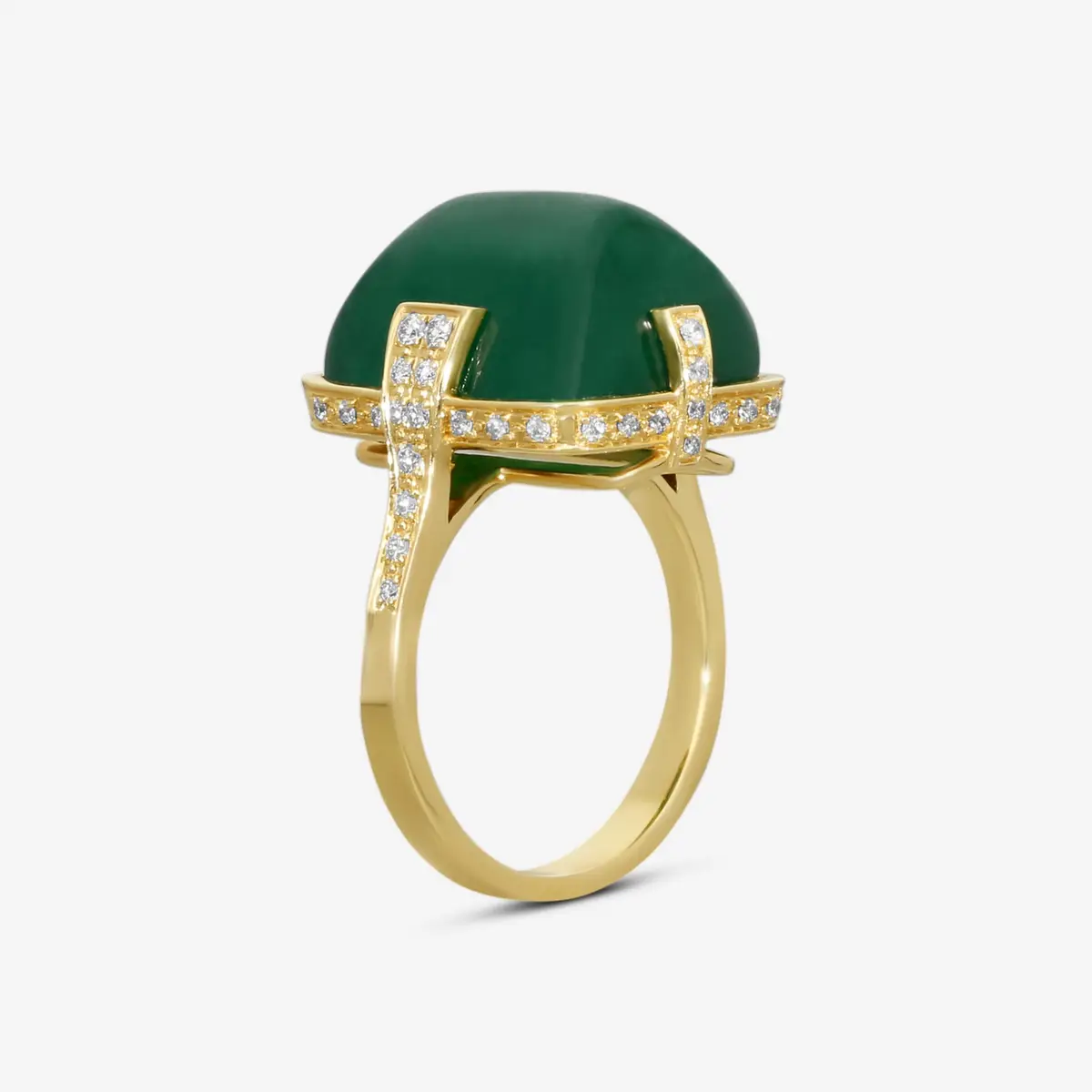 GOSHWARA Goshwara G-One 18K Yellow Gold Emerald & Diamond Ring Sz. 7.5 by The Solist | Thumbnail 2 GOSHWARA Goshwara G-One 18K Yellow Gold Emerald & Diamond Ring Sz. 7.5 by The Solist | Thumbnail 2
