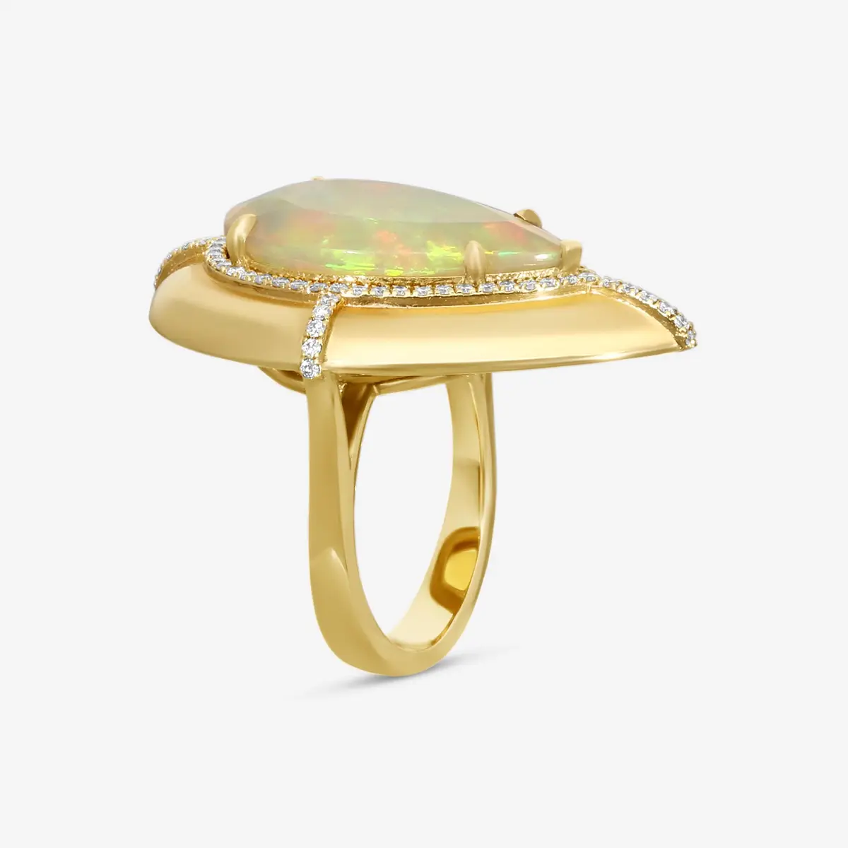 GOSHWARA Goshwara G-One 18K Yellow Gold Opal & Diamond Ring Sz. 6.5 by The Solist | Thumbnail 2 GOSHWARA Goshwara G-One 18K Yellow Gold Opal & Diamond Ring Sz. 6.5 by The Solist | Thumbnail 2