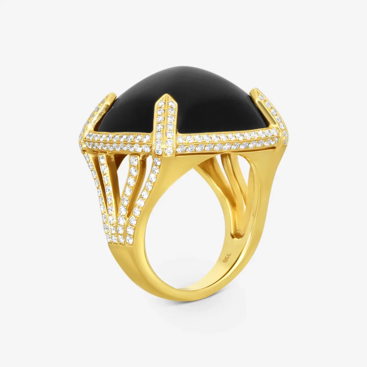 GOSHWARA Goshwara Rock N Roll 18K Yellow Gold Onyx & Diamond Ring Sz. 7 by The Solist | Thumbnail 3 GOSHWARA Goshwara Rock N Roll 18K Yellow Gold Onyx & Diamond Ring Sz. 7 by The Solist | Thumbnail 3