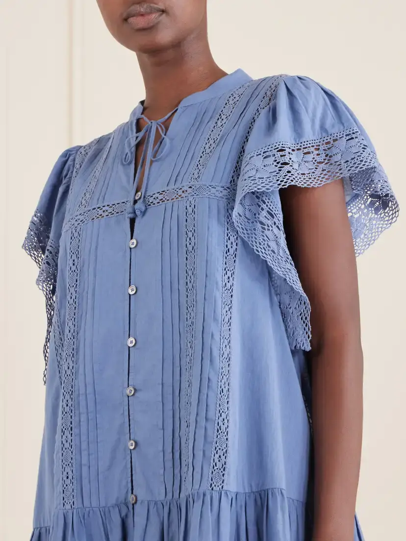 Sea Pippa Tiered Lace-trimmed Cotton Mini Dress | Thumbnail 4 Sea Pippa Tiered Lace-trimmed Cotton Mini Dress | Thumbnail 4