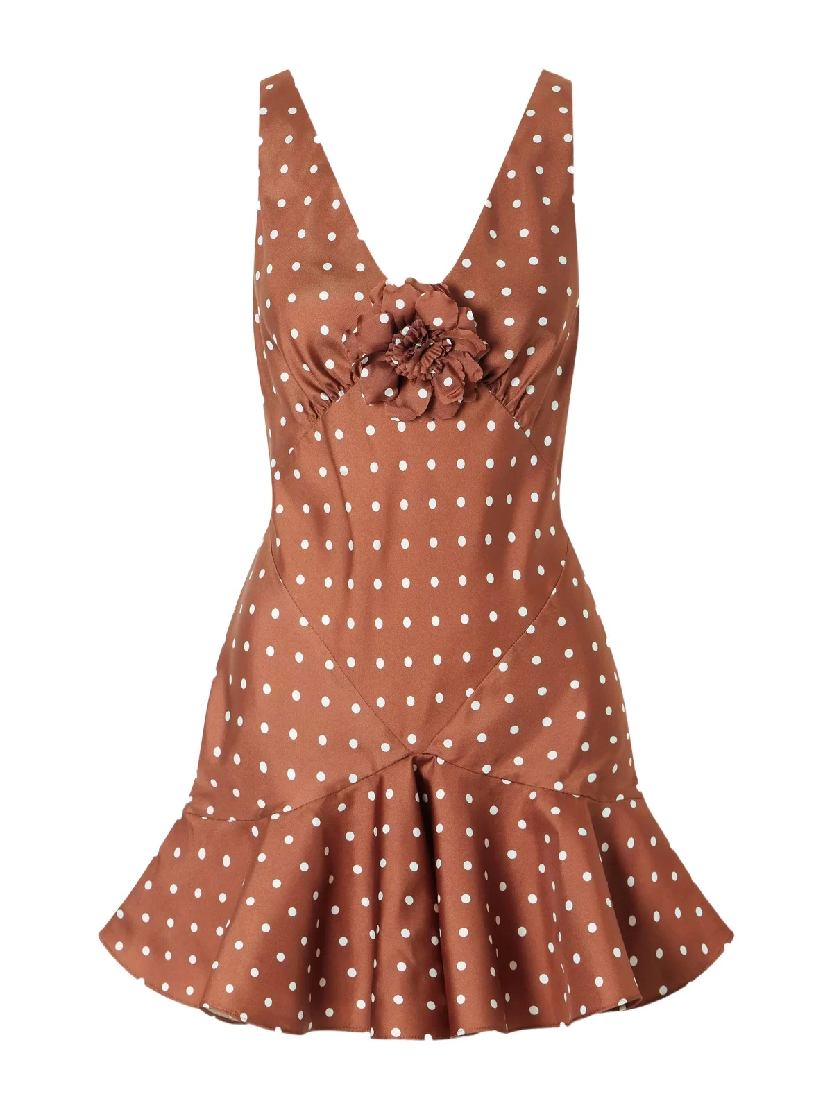 Floral-embellished Polka-dot Silk-twill Midi Dress Floral-embellished Polka-dot Silk-twill Midi Dress