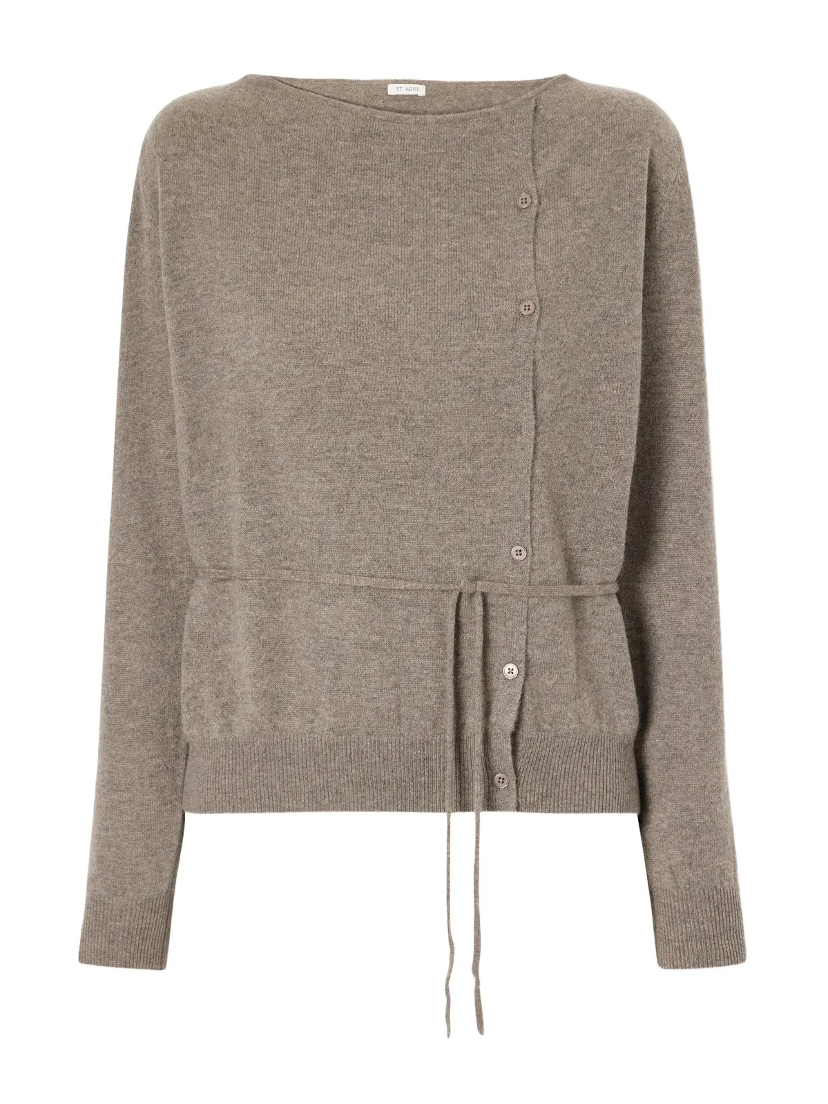 St. Agni Asymmetrical Belted Cashmere Cardigan
