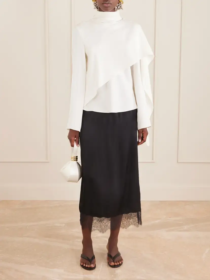 RÓHE Scarf-detailed Silk-twill Blouse | Thumbnail 2 RÓHE Scarf-detailed Silk-twill Blouse | Thumbnail 2