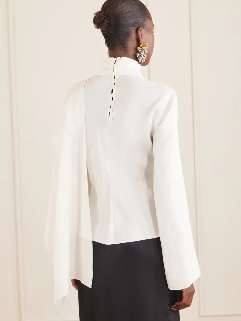RÓHE Scarf-detailed Silk-twill Blouse | Thumbnail 3 RÓHE Scarf-detailed Silk-twill Blouse | Thumbnail 3