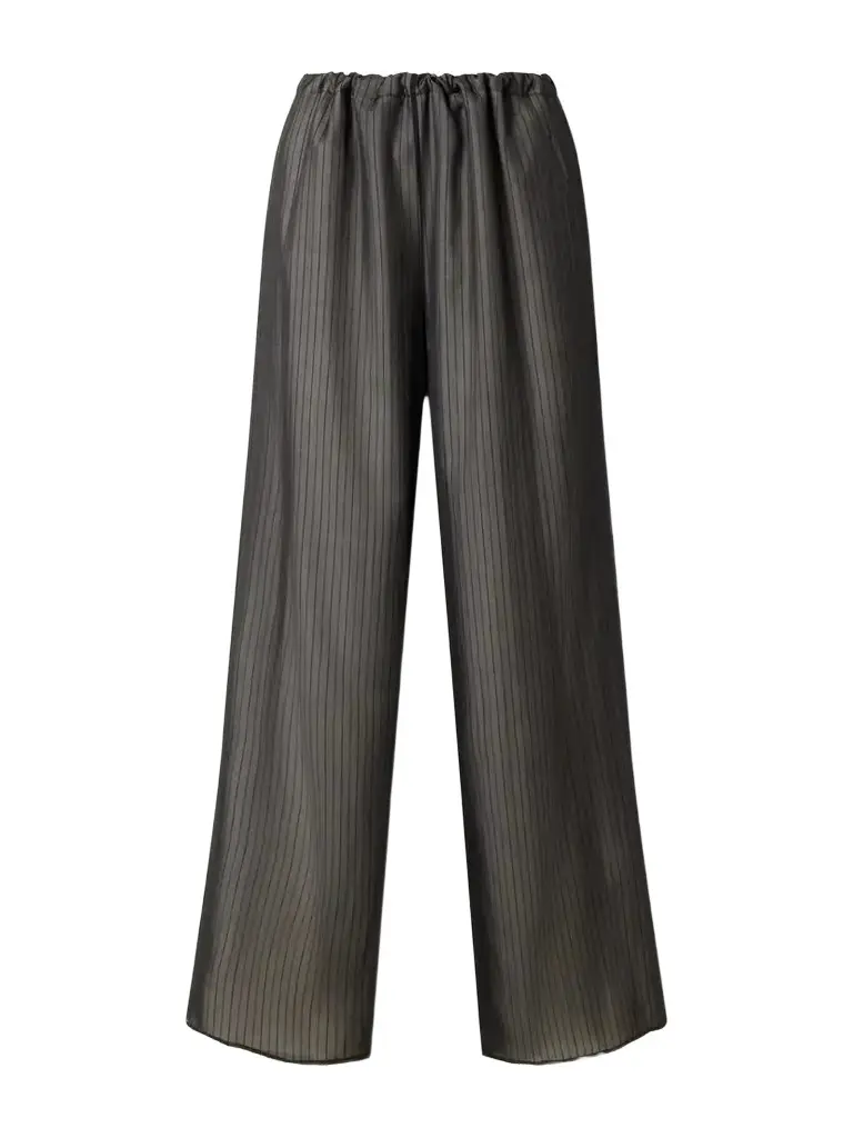 Kallmeyer Cairo Striped Silk And Cotton-poplin Wide-leg Pants | Image 1 Kallmeyer Cairo Striped Silk And Cotton-poplin Wide-leg Pants | Image 1