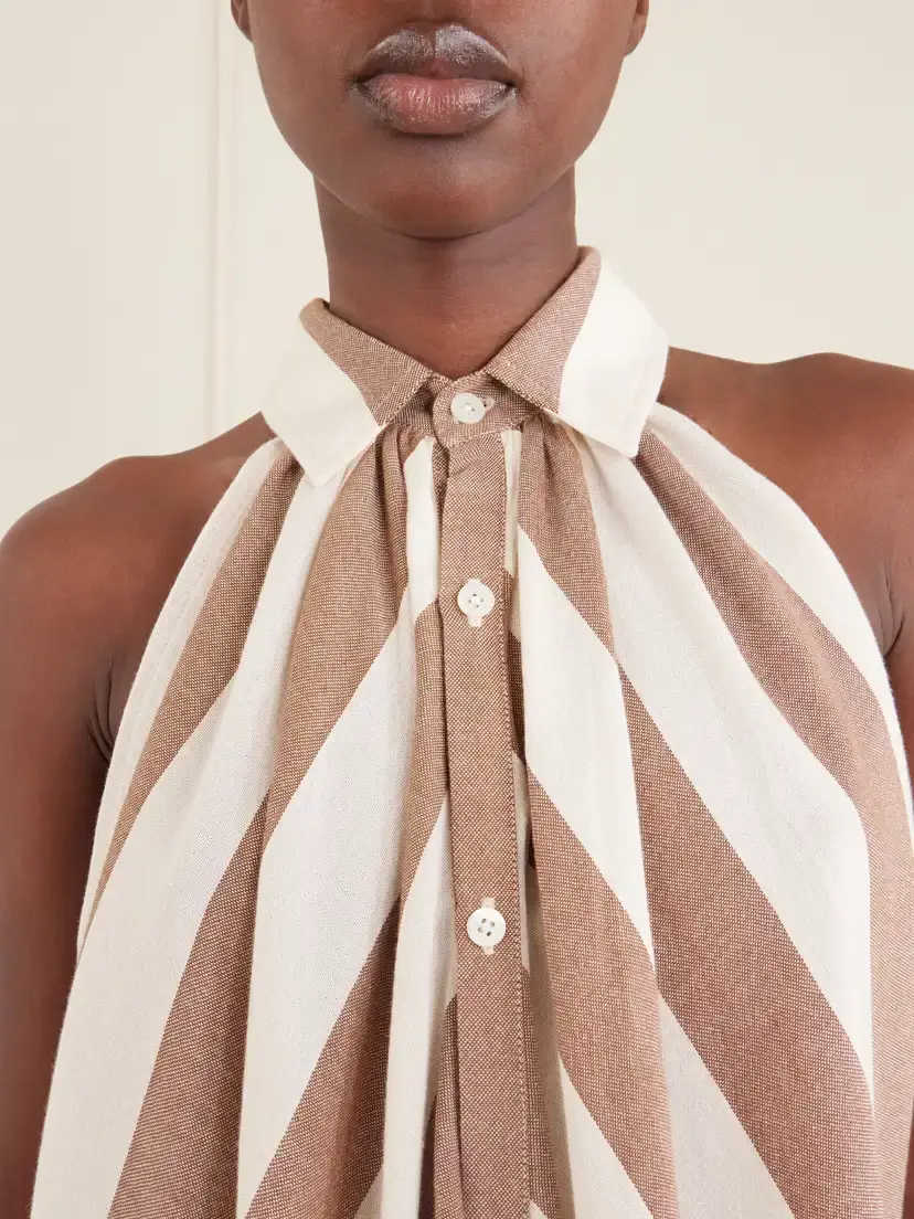 Marrakshi Life Striped Cotton-poplin Halterneck Maxi Dress | Thumbnail 4 Marrakshi Life Striped Cotton-poplin Halterneck Maxi Dress | Thumbnail 4
