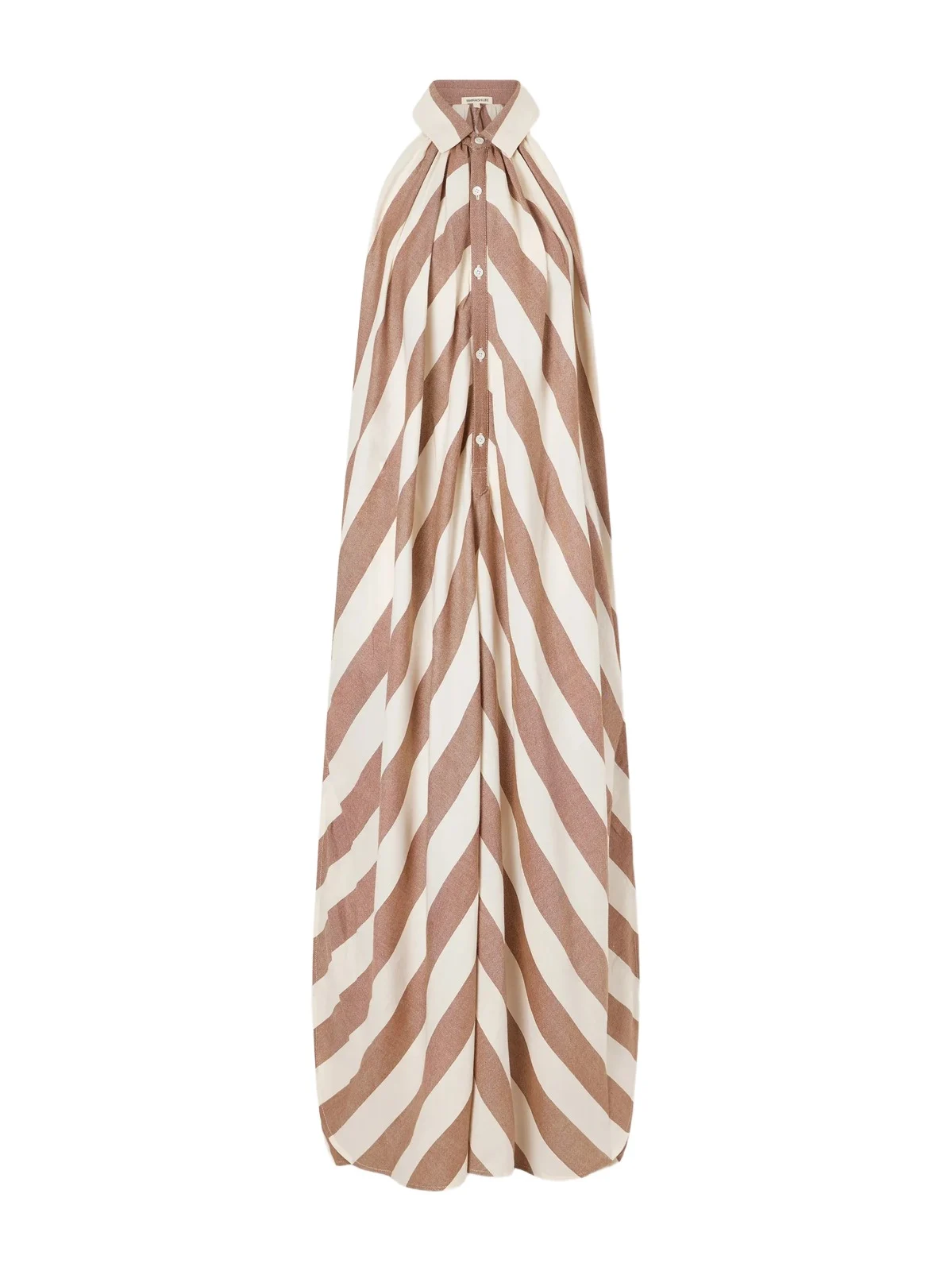 Marrakshi Life Striped Cotton-poplin Halterneck Maxi Dress