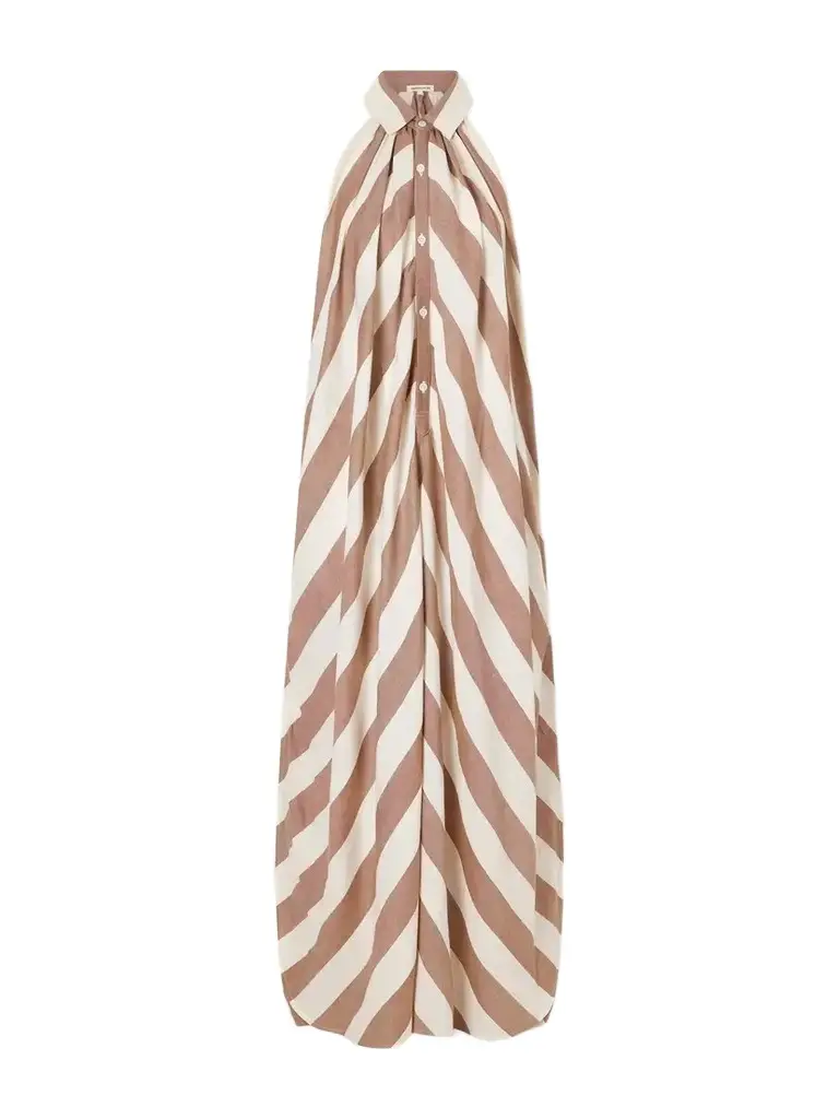 Marrakshi Life Striped Cotton-poplin Halterneck Maxi Dress | Image 1 Marrakshi Life Striped Cotton-poplin Halterneck Maxi Dress | Image 1