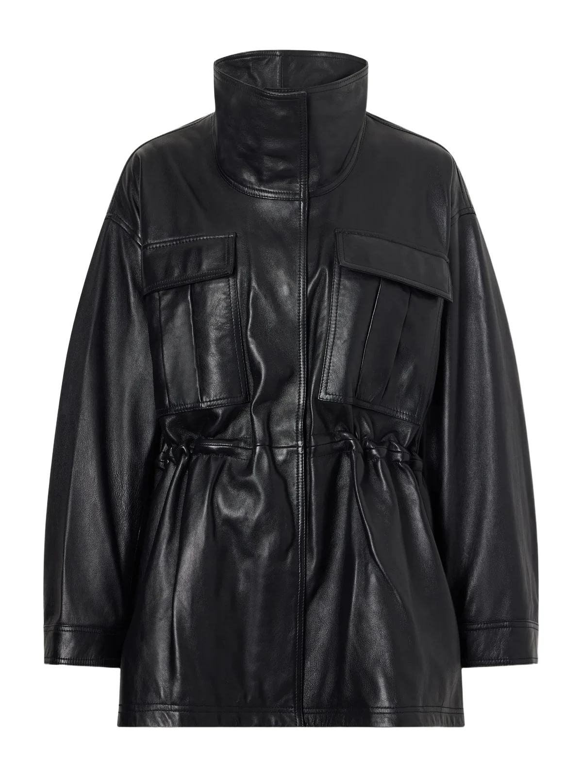 RÓHE Sculptural Gathered Leather Jacket