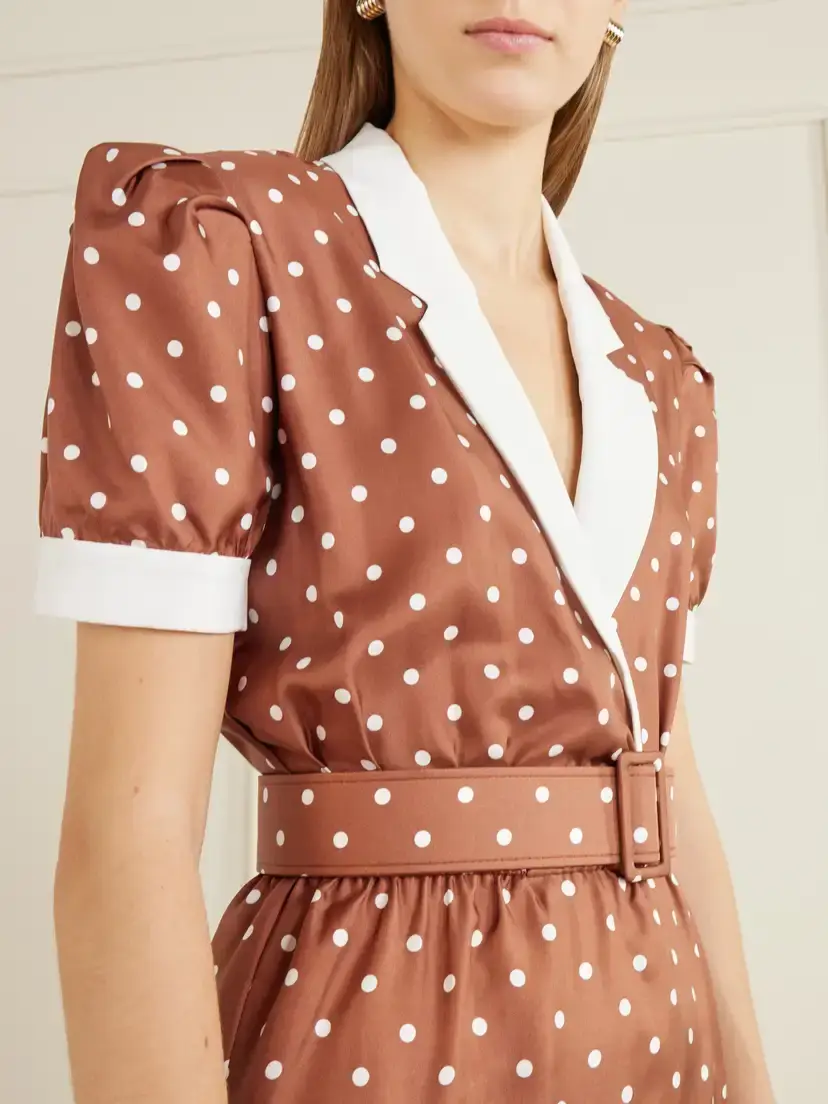 Rodarte Belted Polka-dot Silk Midi Dress | Thumbnail 4 Rodarte Belted Polka-dot Silk Midi Dress | Thumbnail 4