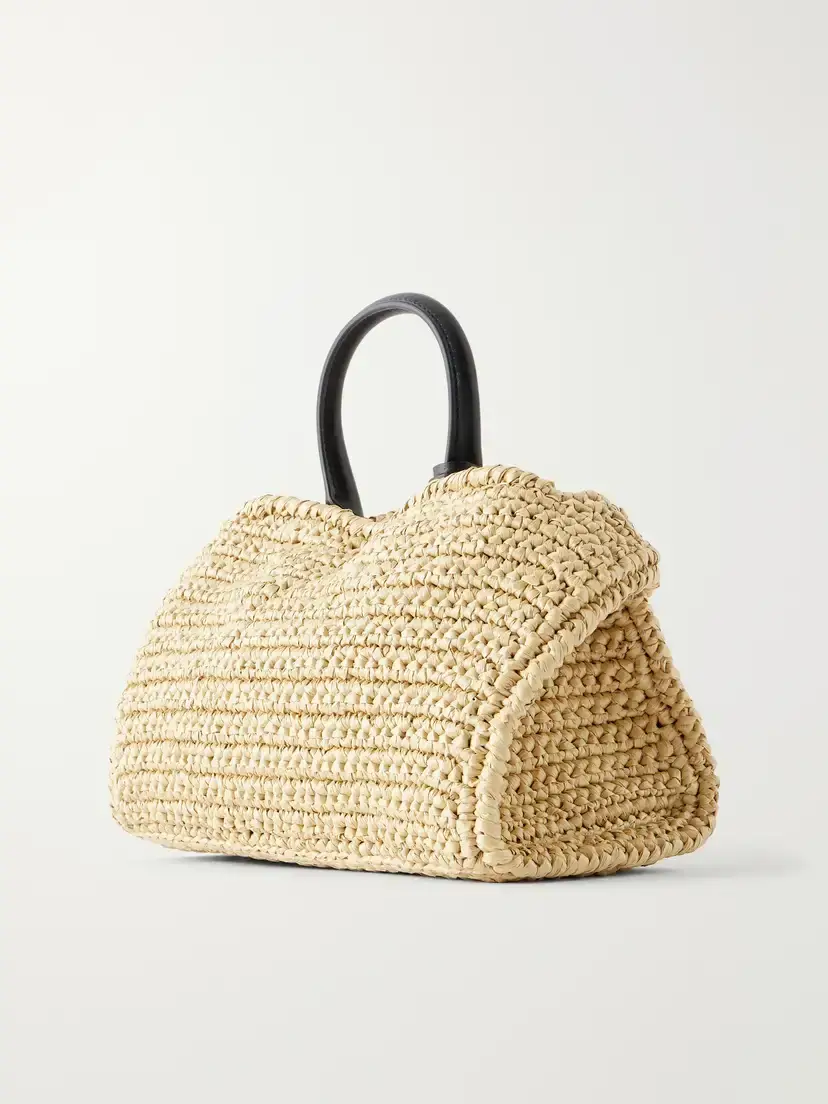 Ferragamo Hug Leather-trimmed Raffia Mini Shoulder Bag | Thumbnail 4 Ferragamo Hug Leather-trimmed Raffia Mini Shoulder Bag | Thumbnail 4