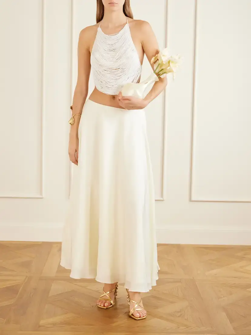 Cult Gaia Cyrene Silk-twill Midi Skirt | Thumbnail 2 Cult Gaia Cyrene Silk-twill Midi Skirt | Thumbnail 2