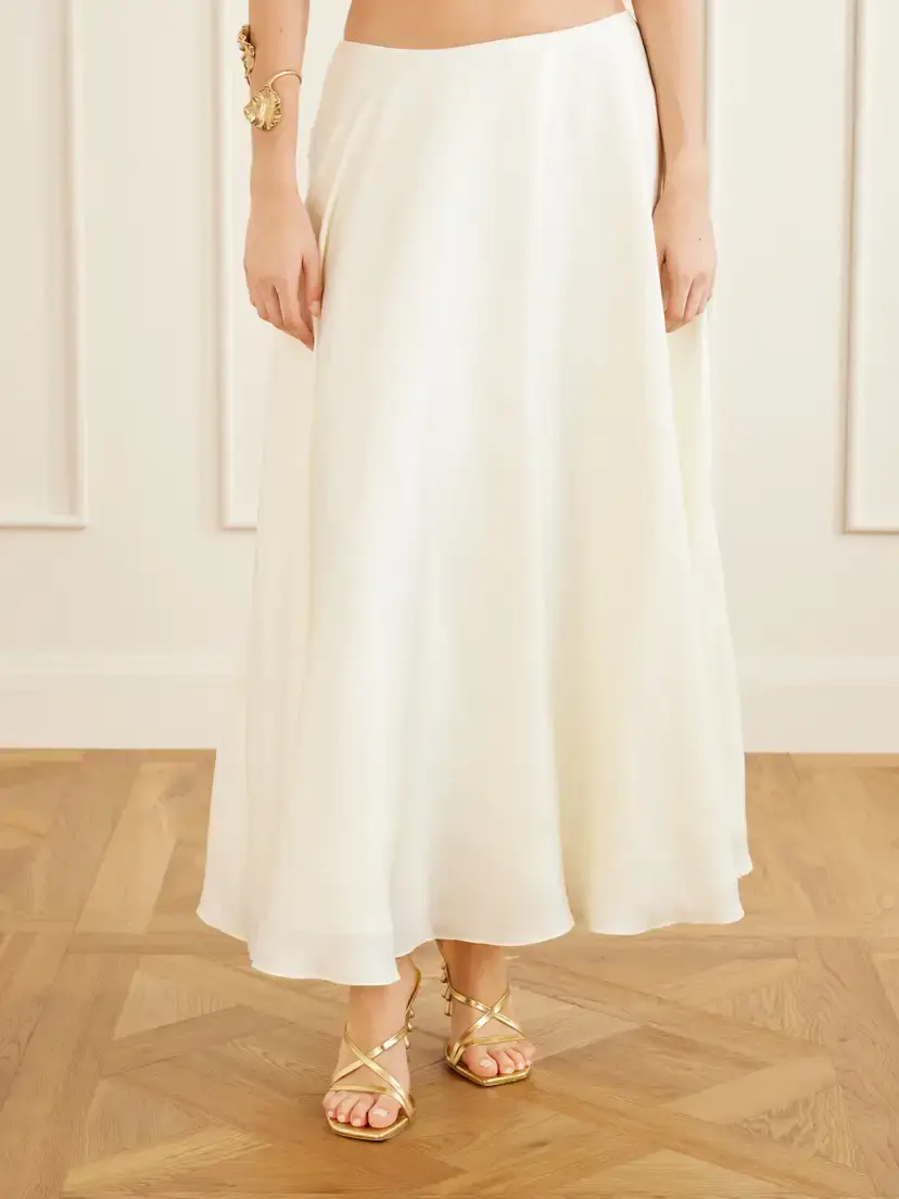 Cult Gaia Cyrene Silk-twill Midi Skirt | Thumbnail 3 Cult Gaia Cyrene Silk-twill Midi Skirt | Thumbnail 3