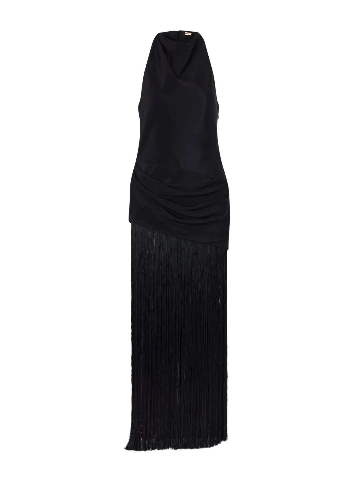 Noosha Fringed Silk Halterneck Maxi Dress Noosha Fringed Silk Halterneck Maxi Dress