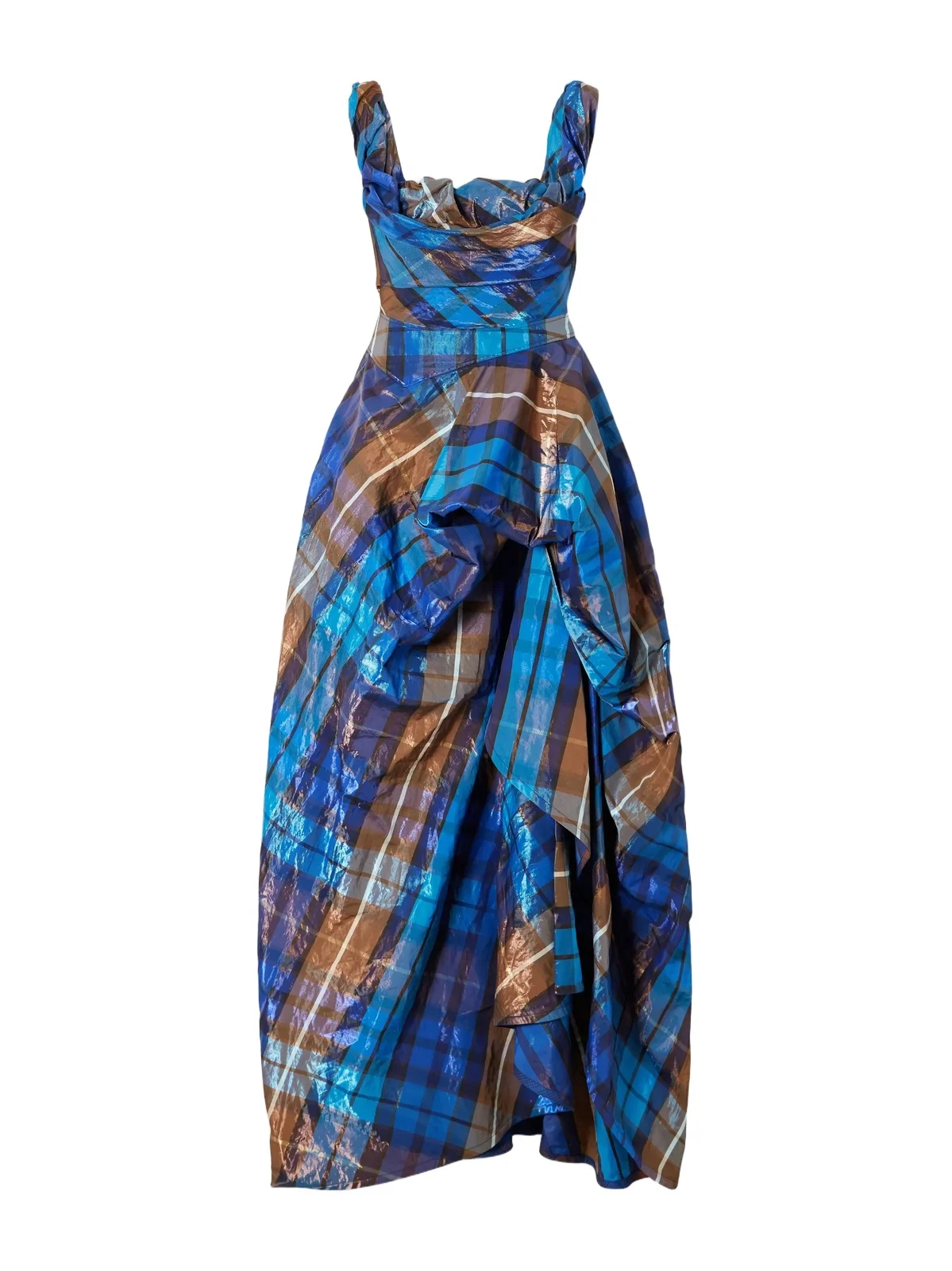 Chichi Asymmetric Checked Organza-cloqué Gown Chichi Asymmetric Checked Organza-cloqué Gown