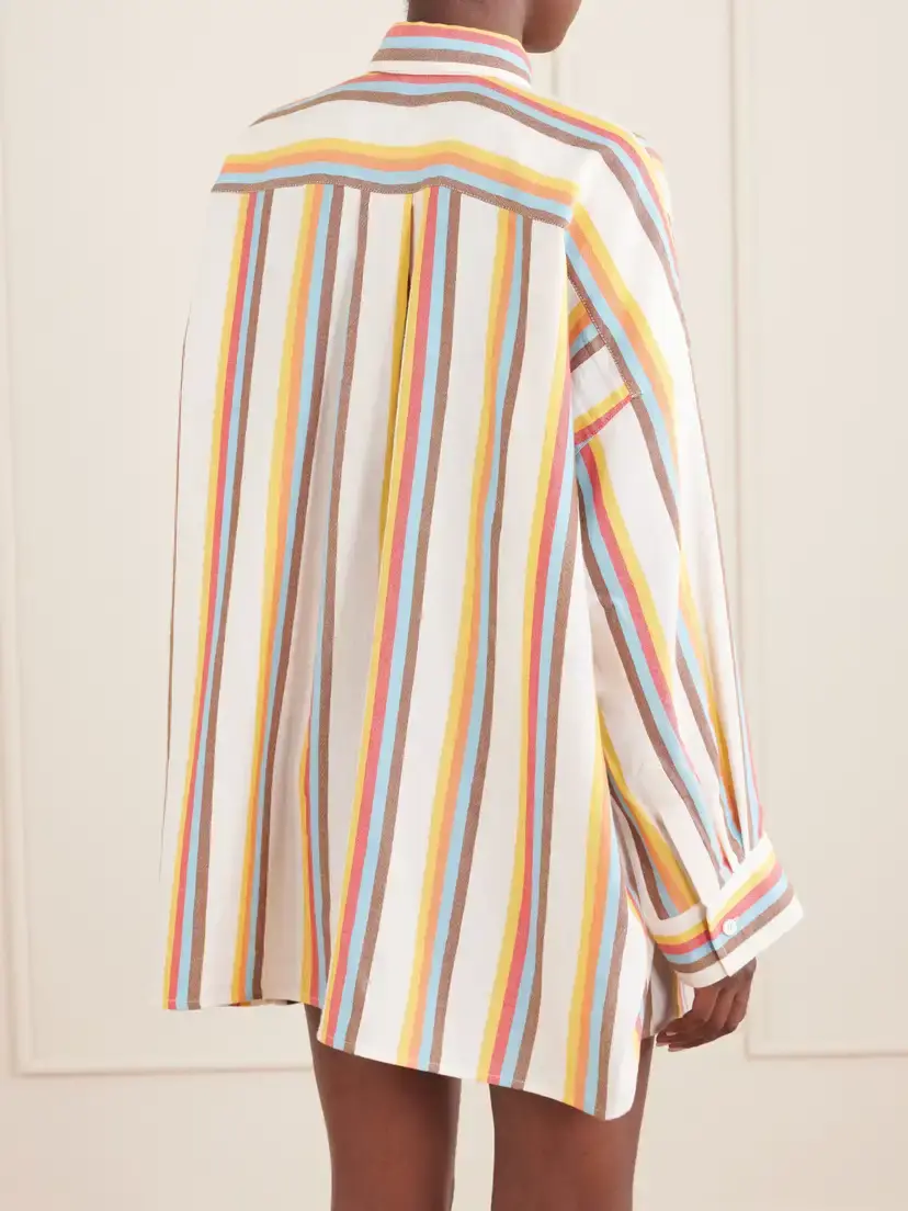 Marrakshi Life The Oversized Striped Cotton-poplin Shirt | Thumbnail 4 Marrakshi Life The Oversized Striped Cotton-poplin Shirt | Thumbnail 4