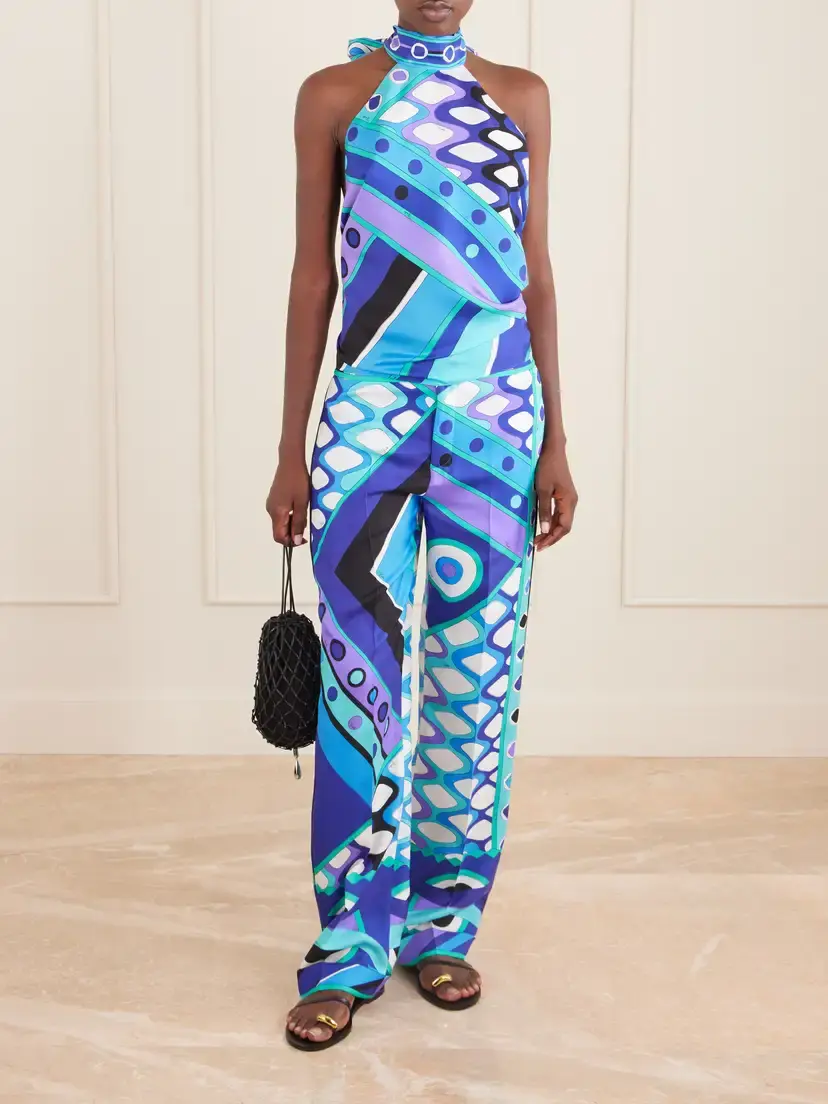 PUCCI Printed Silk-twill Wide-leg Pants | Thumbnail 2