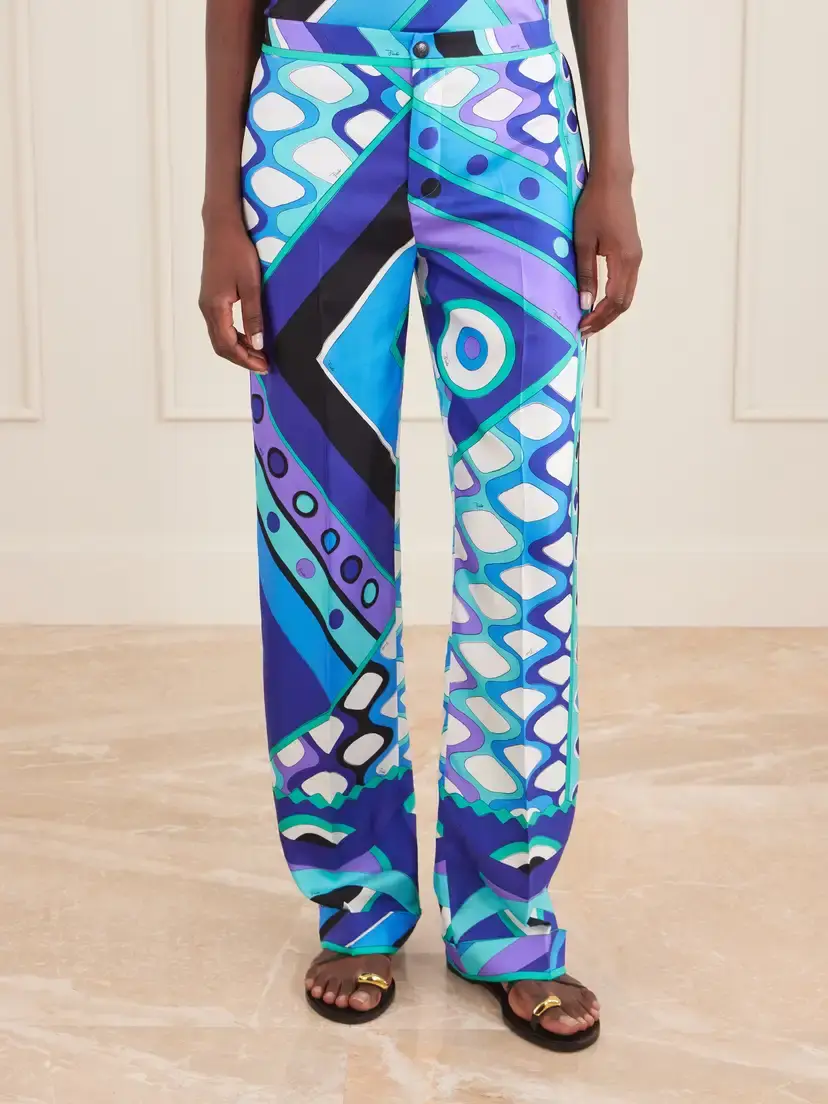 PUCCI Printed Silk-twill Wide-leg Pants | Thumbnail 3