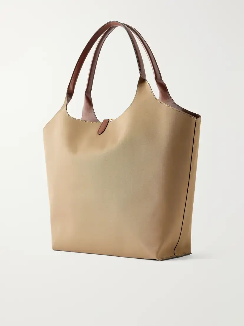 Stella McCartney Logo-embossed Reversible Vegetarian Material And Cotton-twill Tote - Brown | Thumbnail 4 Stella McCartney Logo-embossed Reversible Vegetarian Material And Cotton-twill Tote - Brown | Thumbnail 4