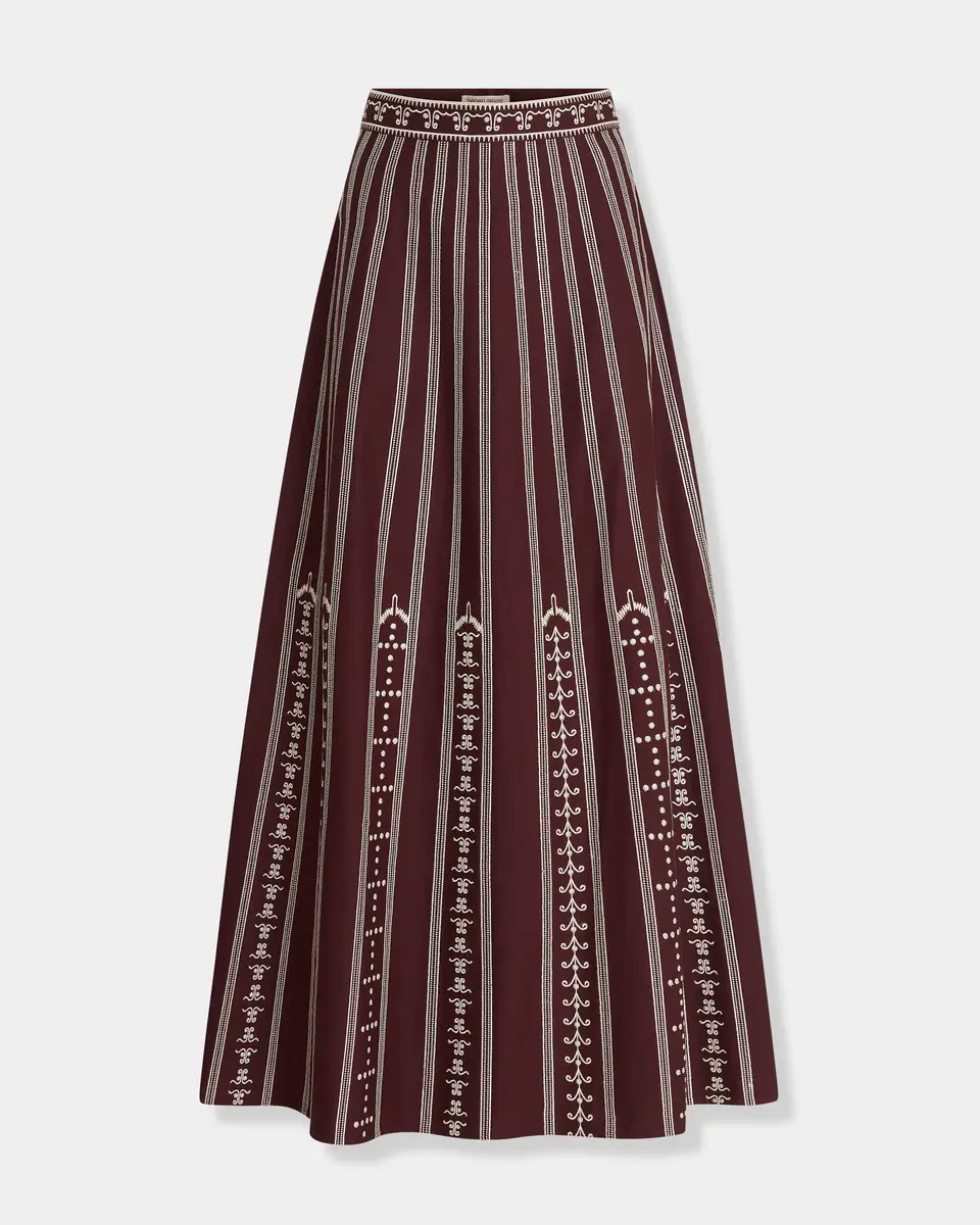 Emporio Sirenuse Camille Skirt with Greek Mask Embroidery | Thumbnail 7 Emporio Sirenuse Camille Skirt with Greek Mask Embroidery | Thumbnail 7