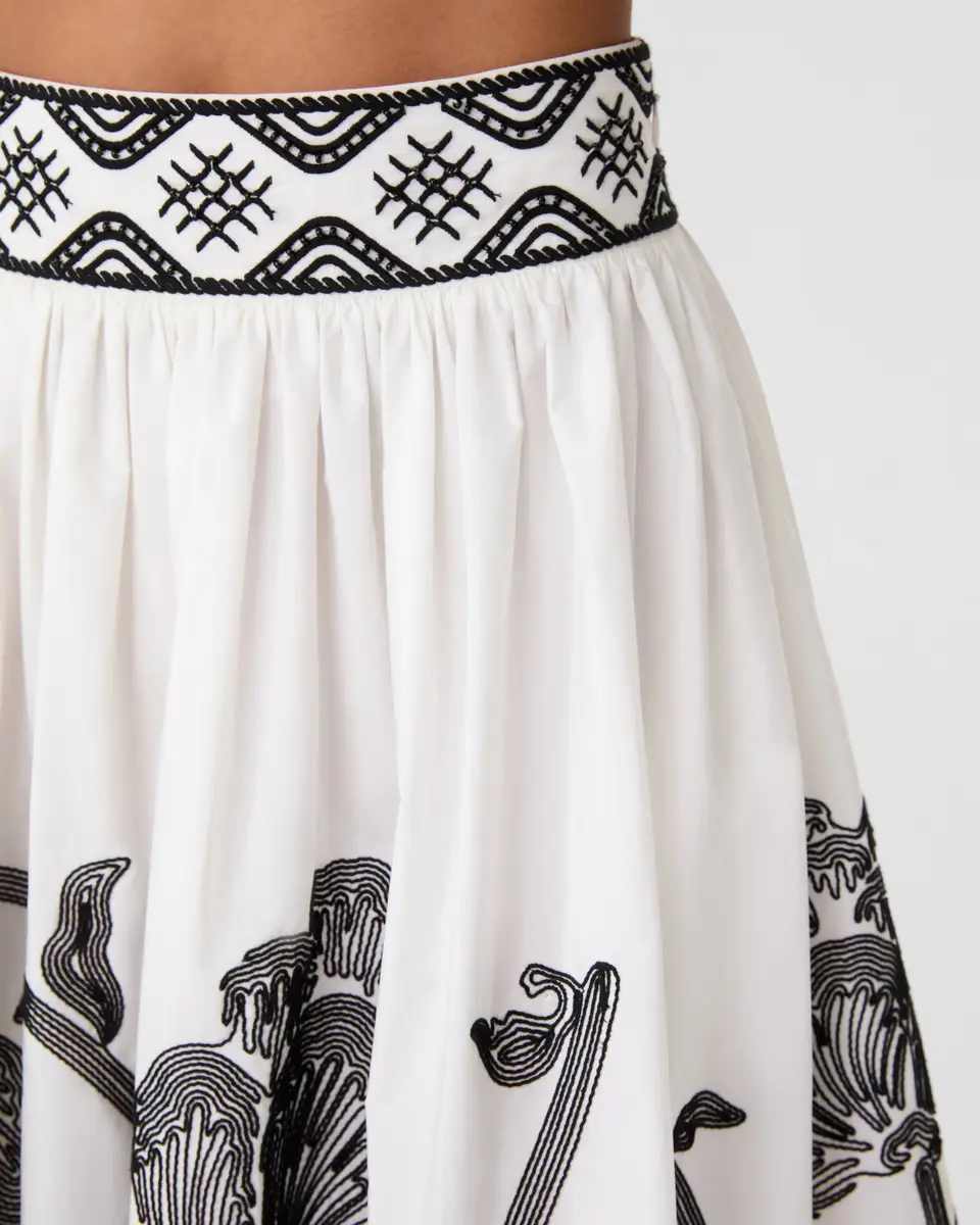 Emporio Sirenuse Ombretta Skirt with Peony Embroidery | Thumbnail 4