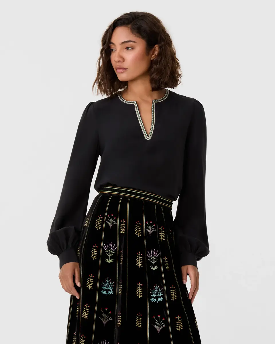Emporio Sirenuse Vera Blouse with Agra Embroidery | Thumbnail 4 Emporio Sirenuse Vera Blouse with Agra Embroidery | Thumbnail 4