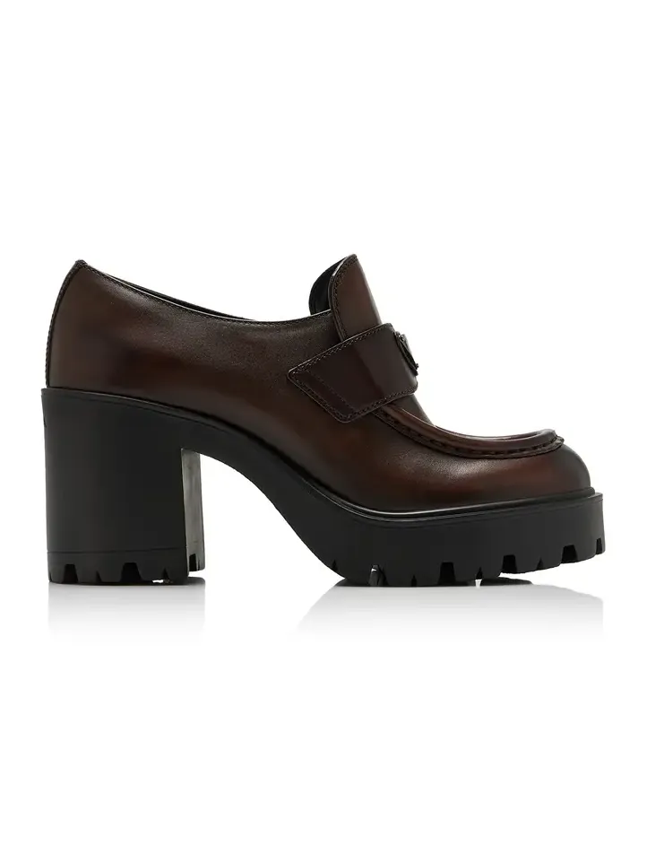 Leather Platform Loafer Pumps Leather Platform Loafer Pumps