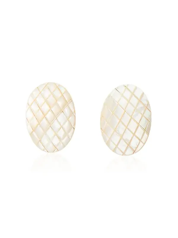 Isotta Rhodium-Plated Brass Mother-of-Pearl Earrings Isotta Rhodium-Plated Brass Mother-of-Pearl Earrings