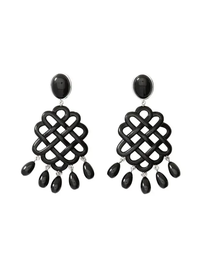 Melina Rhodium-Plated Brass Resin Earrings