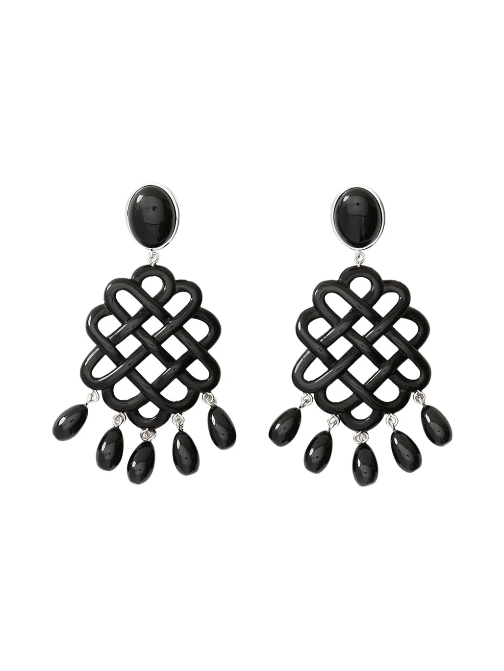 Melina Rhodium-Plated Brass Resin Earrings Melina Rhodium-Plated Brass Resin Earrings