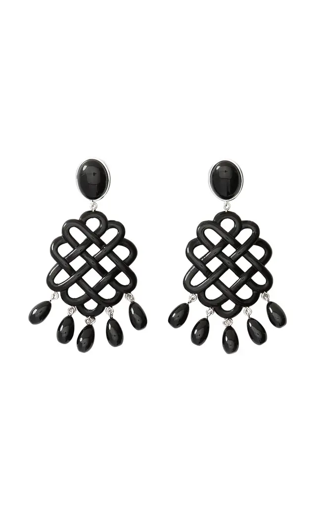 Julietta Melina Rhodium-Plated Brass Resin Earrings
