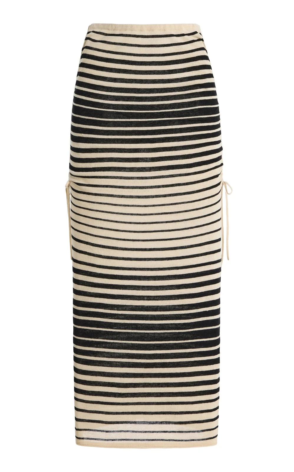 Ombre Striped Knit Midi Skirt