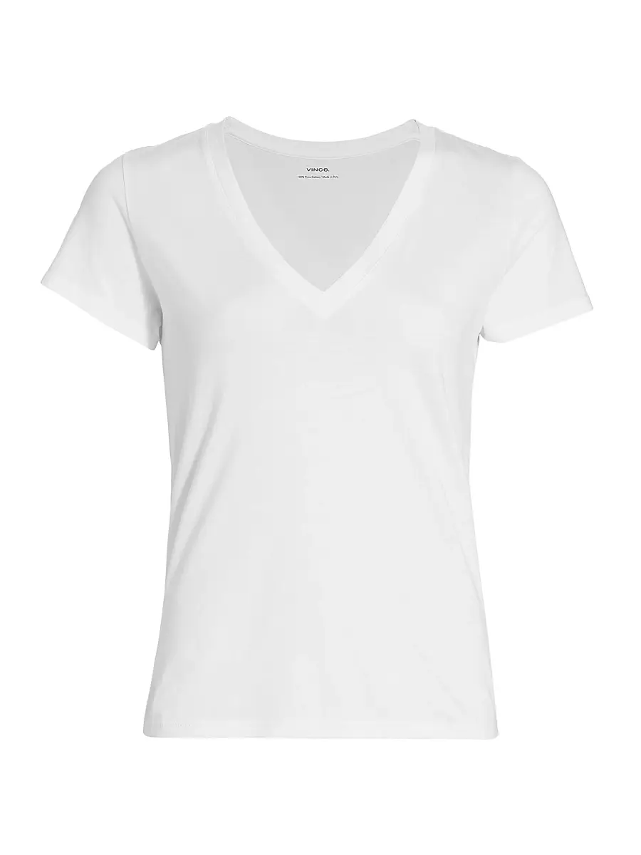 Vince Women's Plunging V-Neck T-Shirt | Image 1 Vince Women's Plunging V-Neck T-Shirt | Image 1