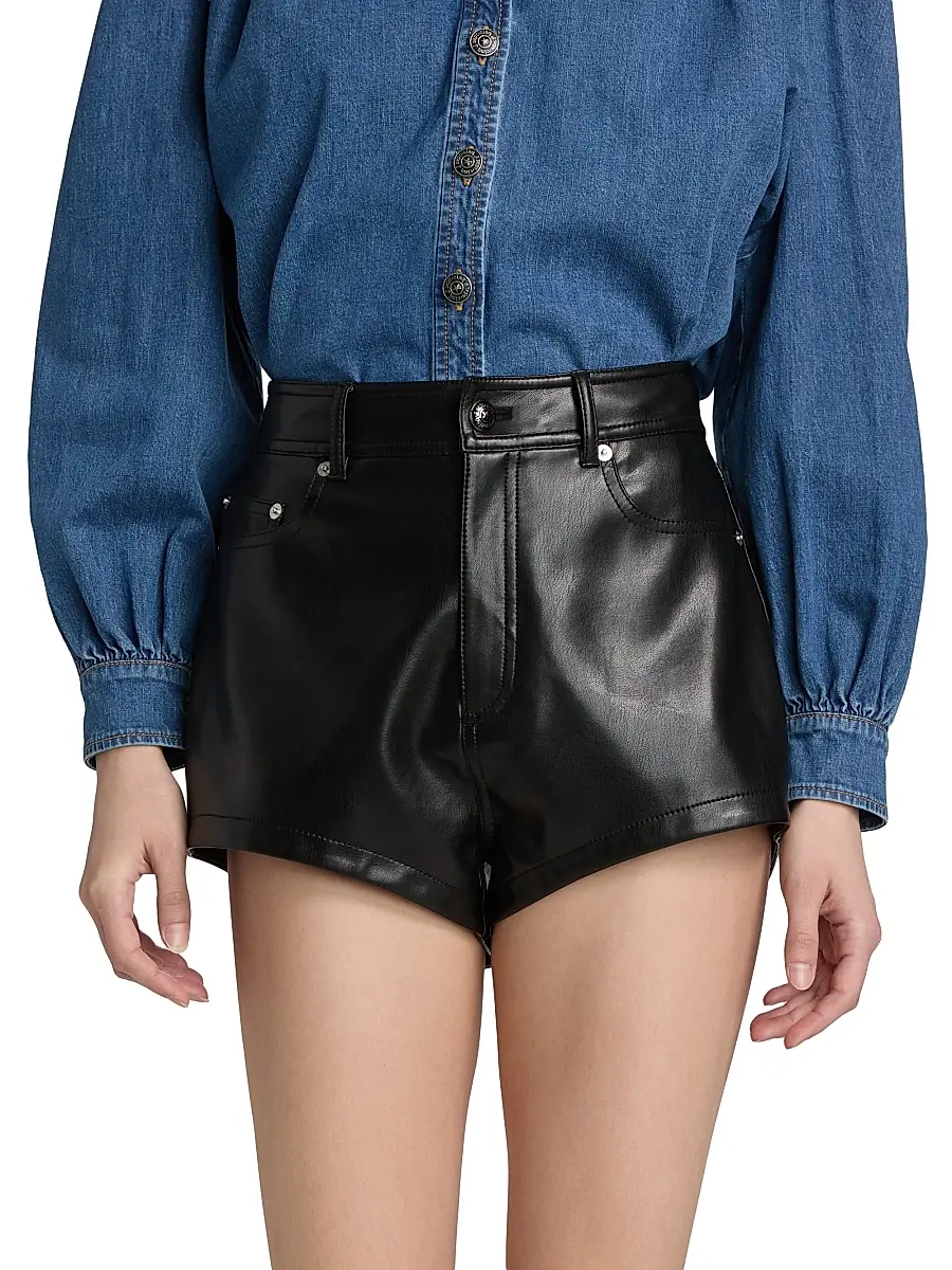 Cinq à Sept Women's Dani Faux Leather Shorts | Thumbnail 3 Cinq à Sept Women's Dani Faux Leather Shorts | Thumbnail 3