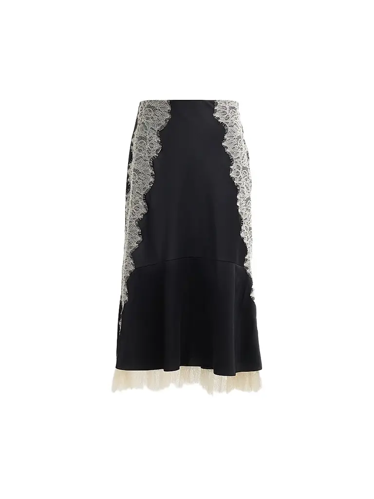 Cinq à Sept Women's Esme Satin Liore Midi Skirt - Black Gardenia | Image 1 Cinq à Sept Women's Esme Satin Liore Midi Skirt - Black Gardenia | Image 1
